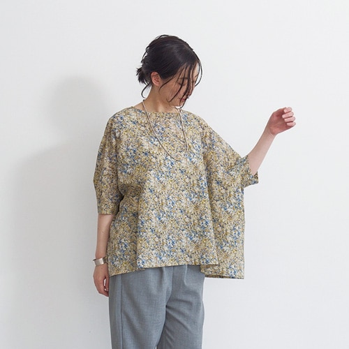 NARU(ナル) 80ローンミラクルウェーブリバティースプラッシュプリント ゆったりブラウス 655930