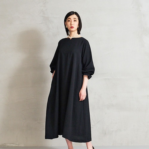 NARU(ナル) リネンライクリノシャンブレー キーネックワンピース