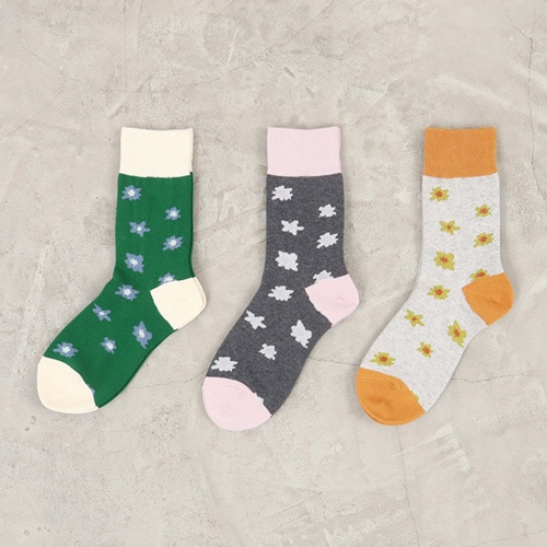 NARU(ナル) 綿コーマ フラワーソックス 655500