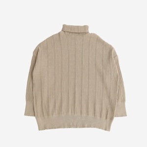 NARU(ナル) 綿コーマ　ワイドリブ　タートルネックセーター 650740