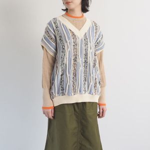 NARU(ナル) マーブルウェーブＶネックニットベスト 657601