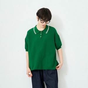 NARU(ナル) スノーコットン ラインポロ衿ニット 661710