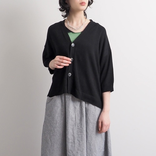 NARU(ナル) 綿レーヨンシルク タックカーディガン 661715BF