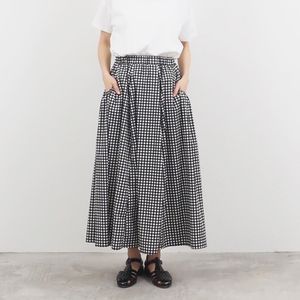 NARU(ナル) ブロードストライプ・チェック柄 ギャザースカート 663911BF