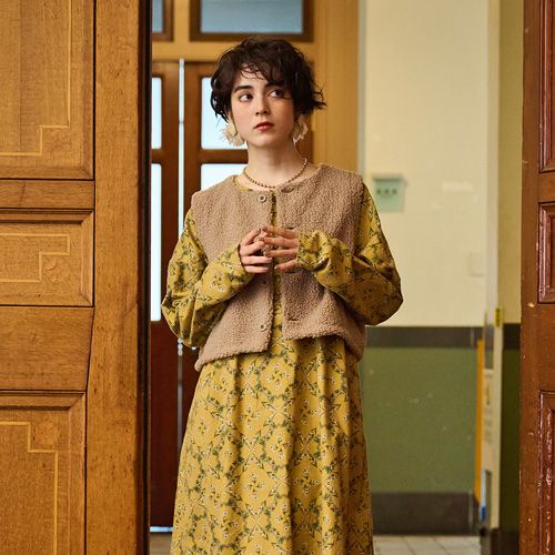 NARU(ナル) もこもこプードルパイル ショートベスト 666015