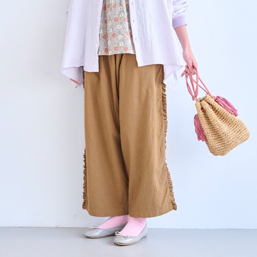 【予約】NARU(ナル) シーチングハンドワッシャー フリンジパンツ 6708301