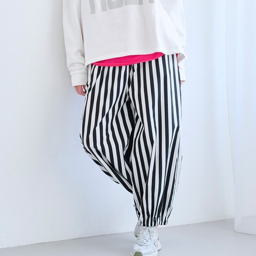 NARU(ナル) ブロードストライプ・チェック柄 ポップパンツ 6709051