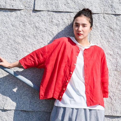 NARU(ナル) 60フレンチリネン ワイドブラウス 671855