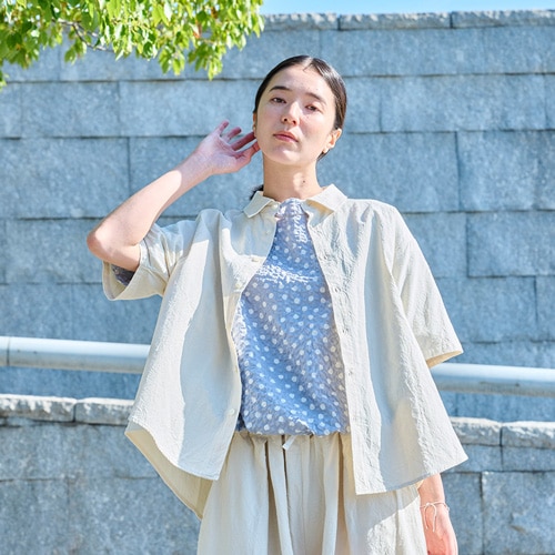 NARU(ナル) シーチングハンドワッシャー フレアシャツ 671826