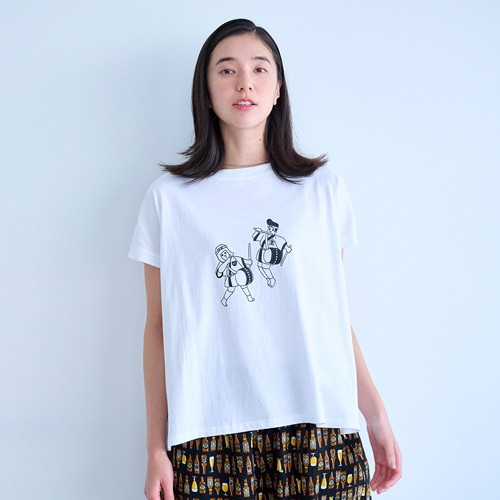 NARU(ナル) ナチュラルソフト天竺 祭プリントミナミシャツ 671016