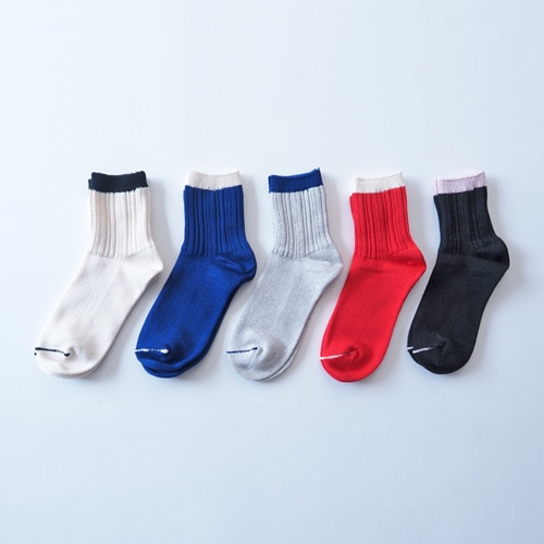 NARU(ナル) 綿レーヨンシルク配色ソックス 665500