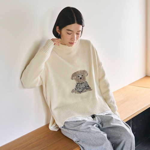 【予約】NARU(ナル) エアーヤーンコットン ちょこんとプードルコモドニット 674602