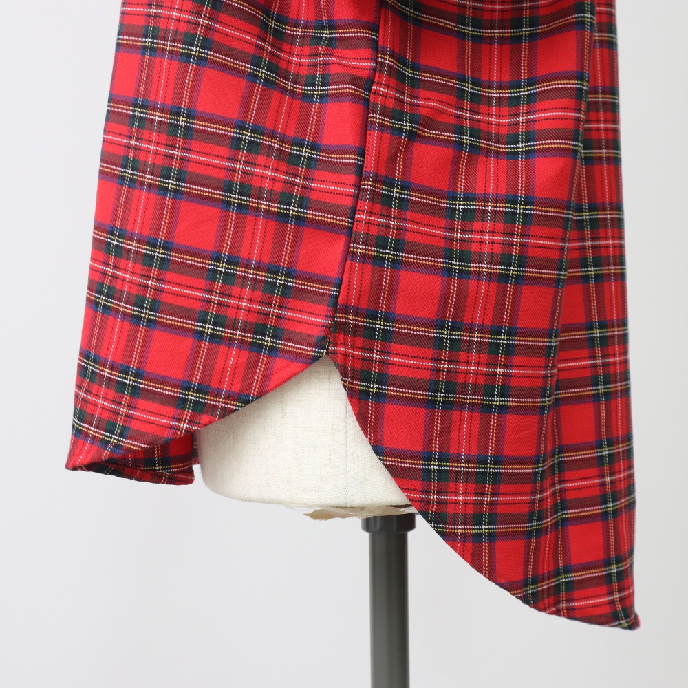 NARU(ナル) ロイヤルタータン フリルネックシャツ 665860