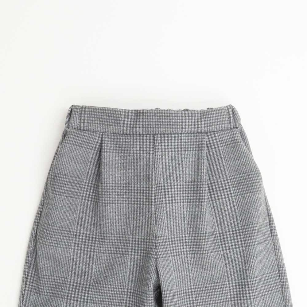 NARU(ナル) WOOLET杢グレンチェック タックパンツ 656237