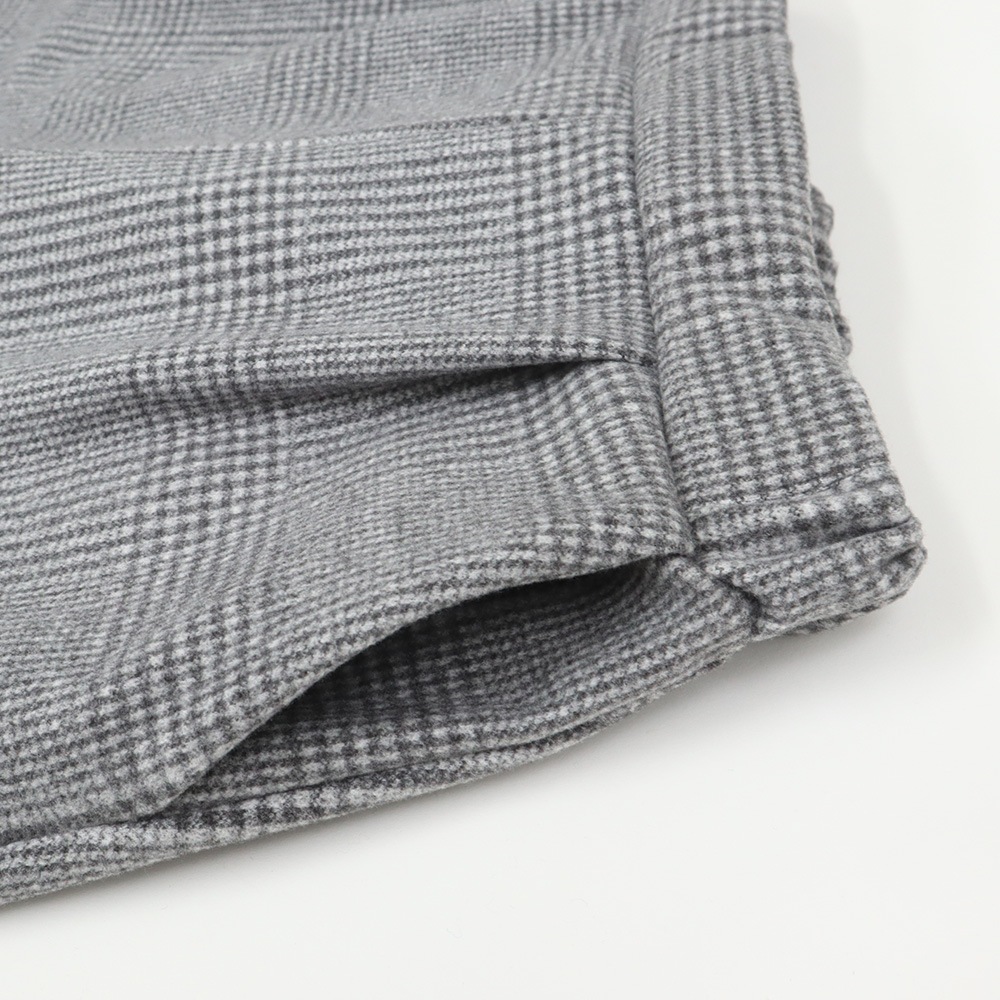 NARU(ナル) WOOLET杢グレンチェック タックパンツ 656237