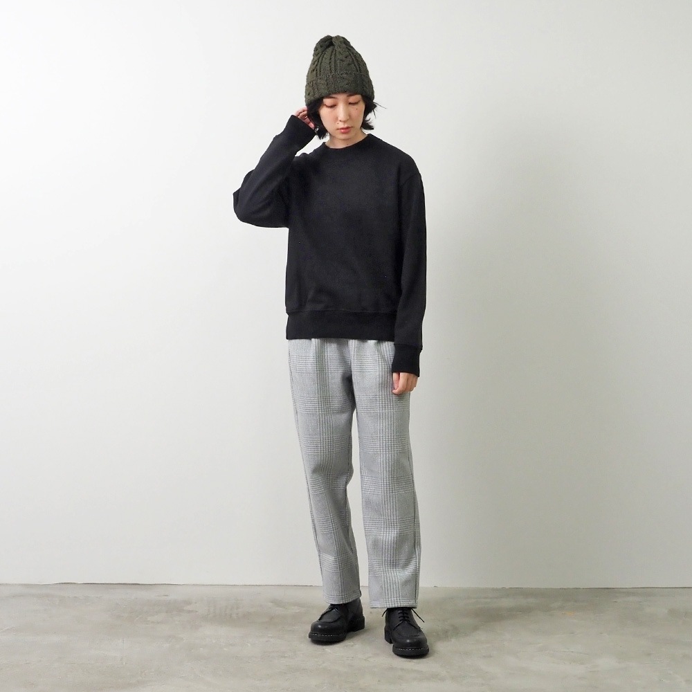 NARU(ナル) WOOLET杢グレンチェック タックパンツ 656237