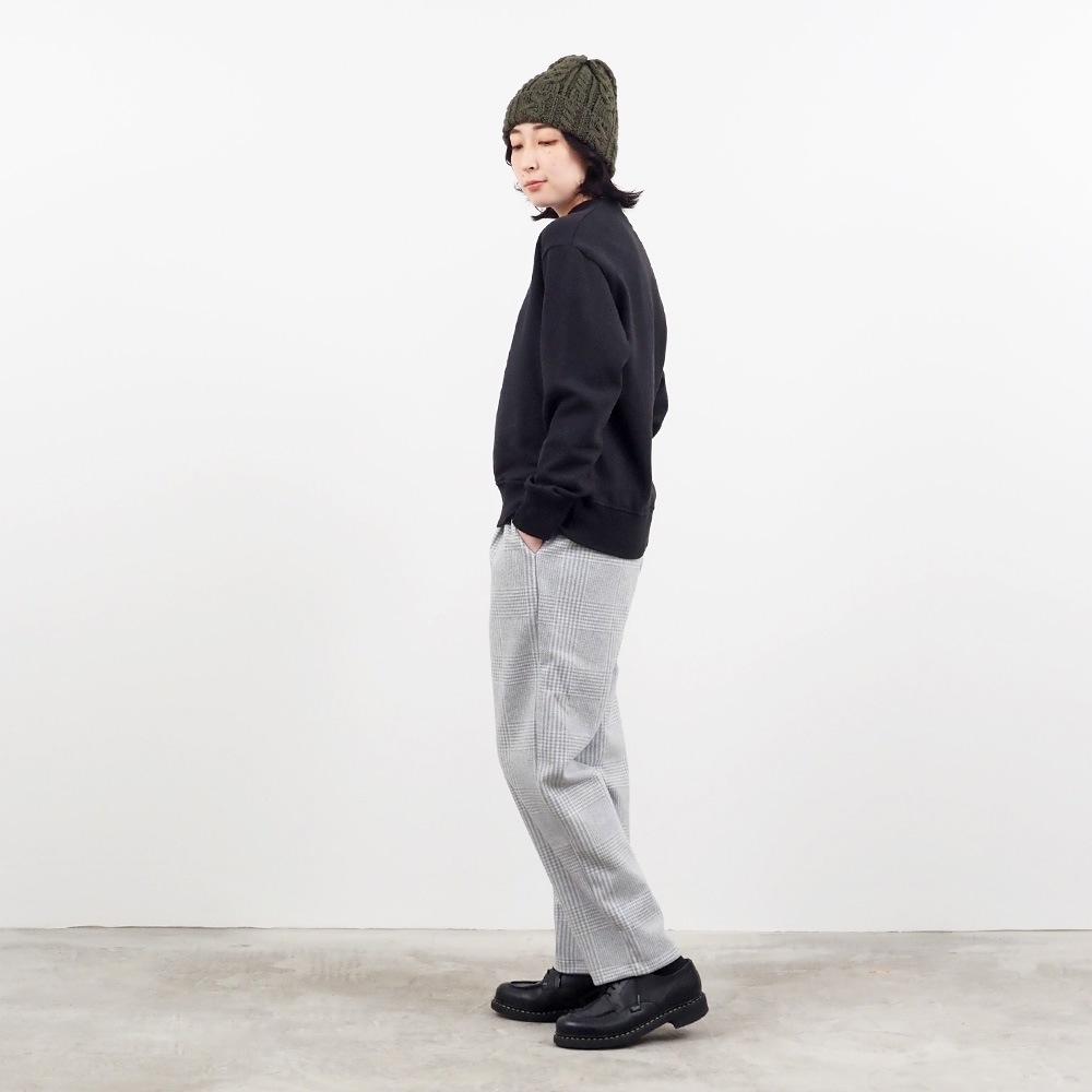 NARU(ナル) WOOLET杢グレンチェック タックパンツ 656237
