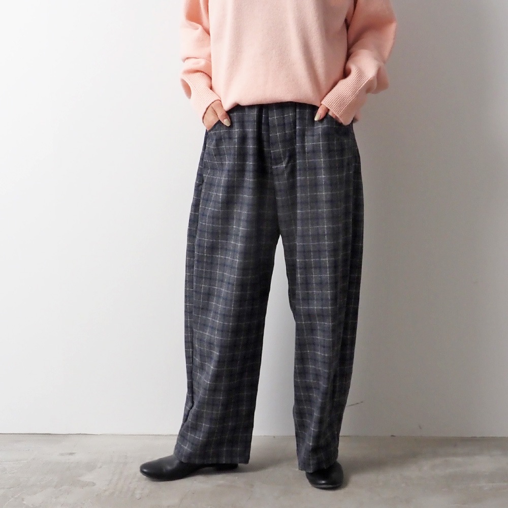 NARU(ナル) ウールリサイクルクロスチェック ノッポパンツ 6569361