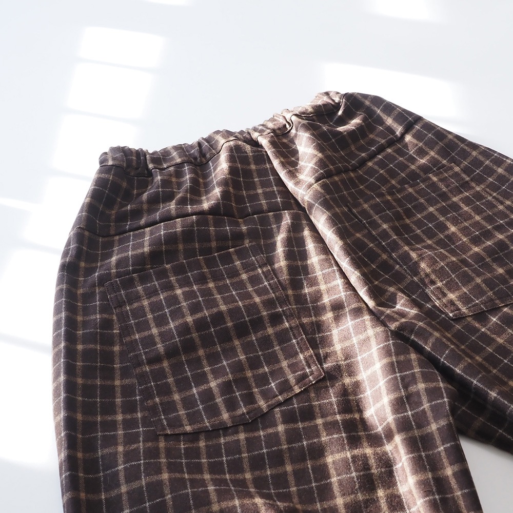 NARU(ナル) ウールリサイクルクロスチェック ノッポパンツ 6569361