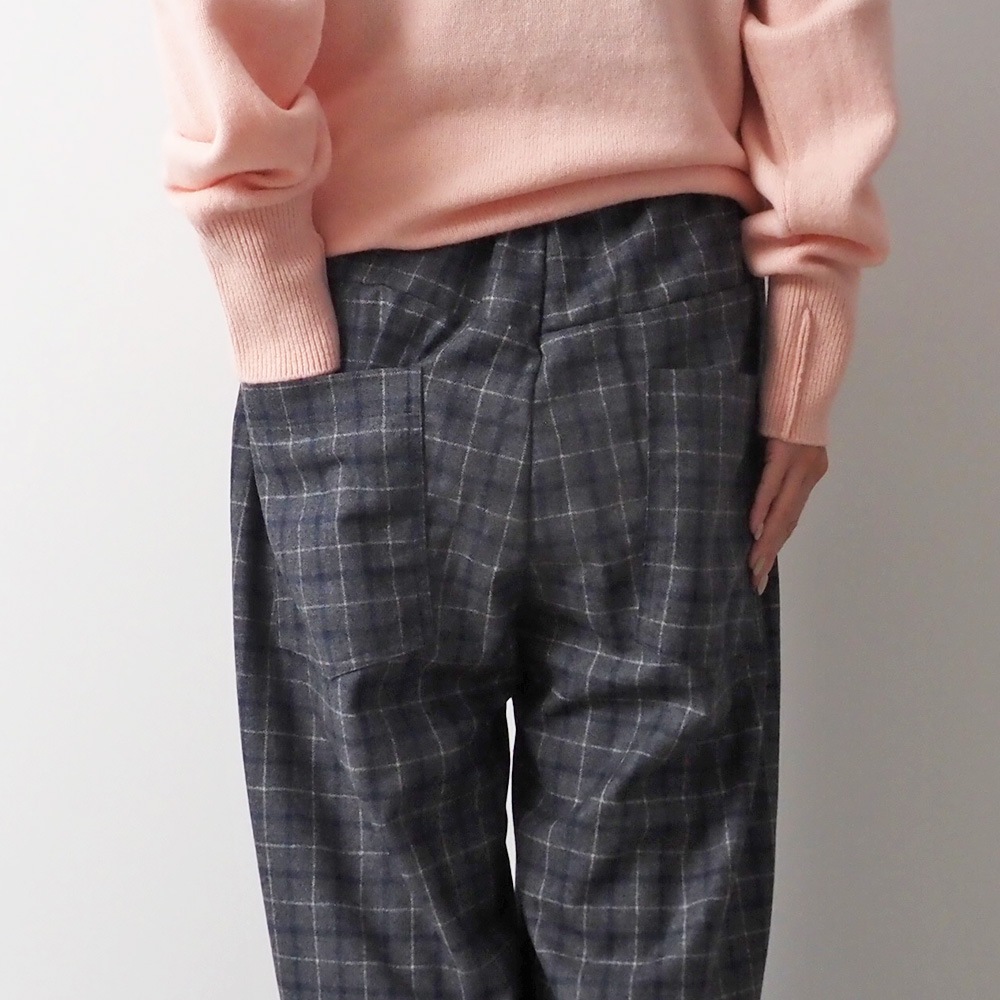 NARU(ナル) ウールリサイクルクロスチェック ノッポパンツ 6569361