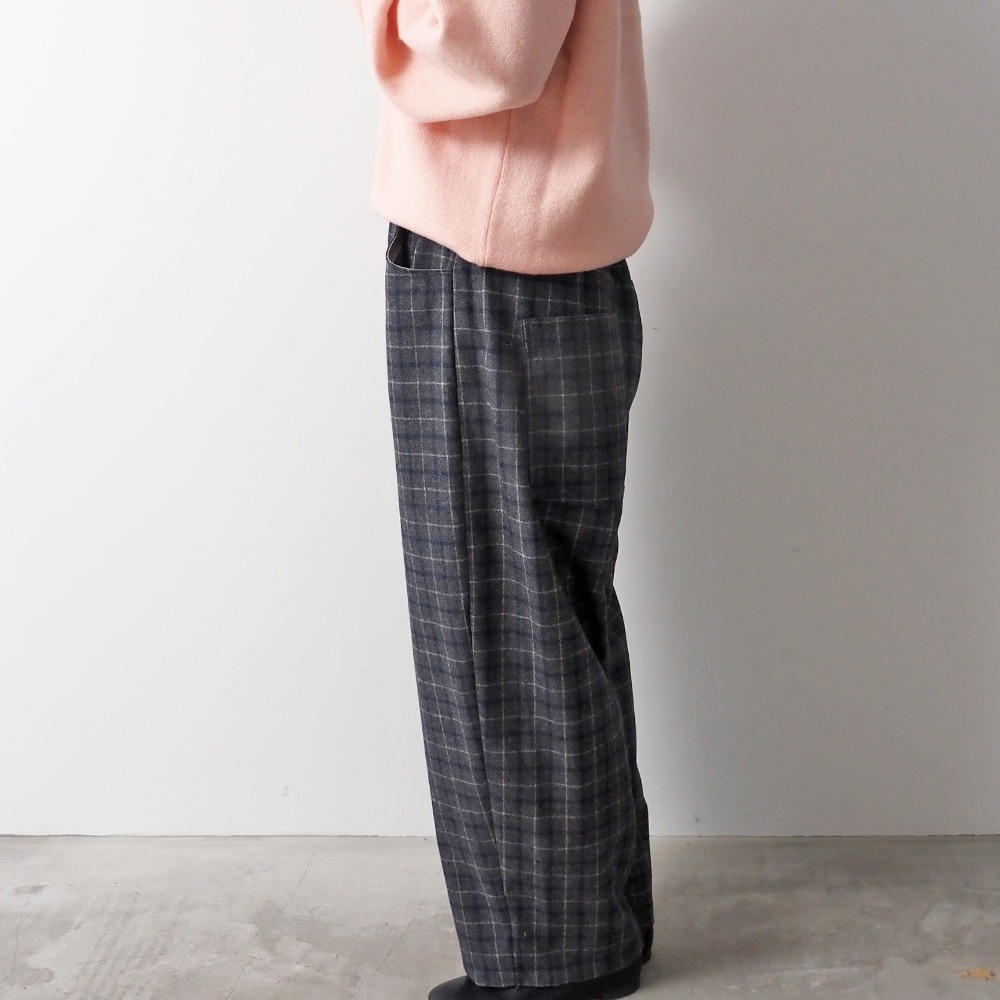 NARU(ナル) ウールリサイクルクロスチェック ノッポパンツ 6569361