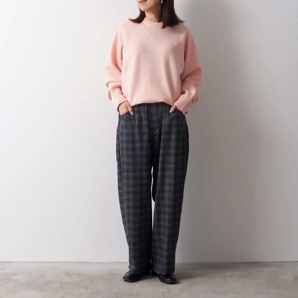 NARU(ナル) ウールリサイクルクロスチェック ノッポパンツ 6569361