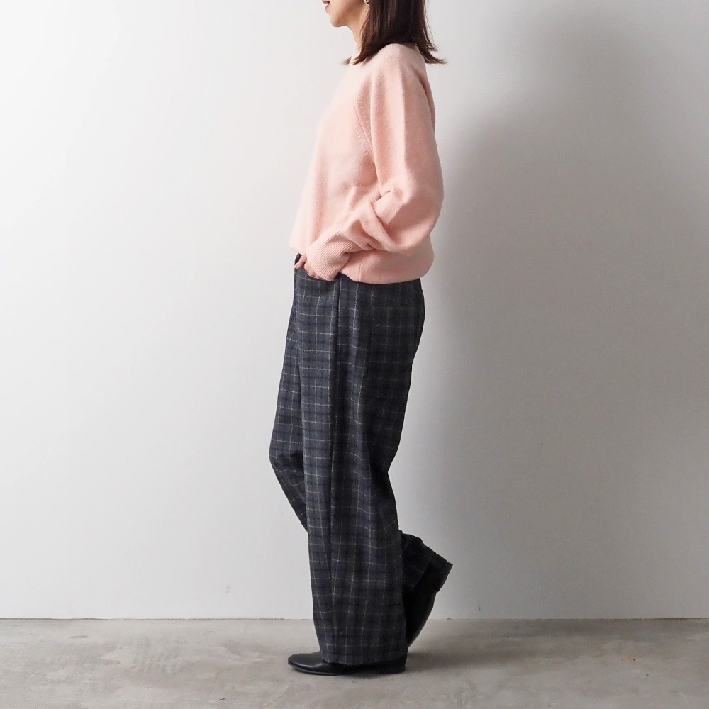NARU(ナル) ウールリサイクルクロスチェック ノッポパンツ 6569361
