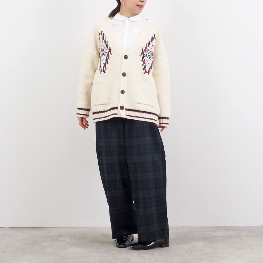 NARU(ナル) ウールリサイクルクロスチェック ノッポパンツ 6569361