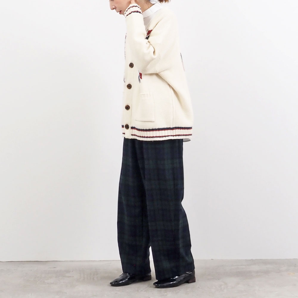 NARU(ナル) ウールリサイクルクロスチェック ノッポパンツ 6569361