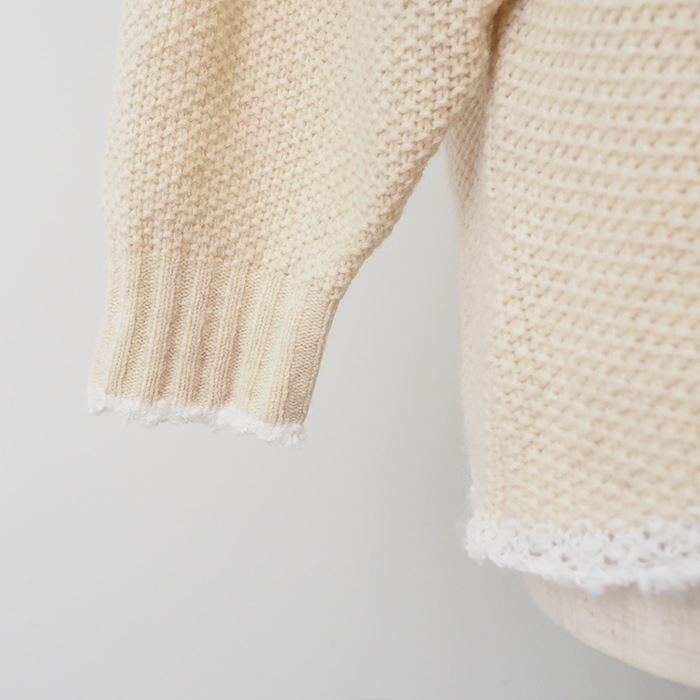 NARU(ナル) ミラノラム アンティークバスケット柄バイカラーニット 656405