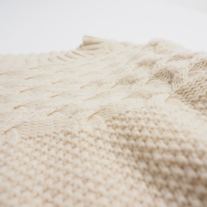 NARU(ナル) ミラノラム アンティークバスケット柄バイカラーニット 656405