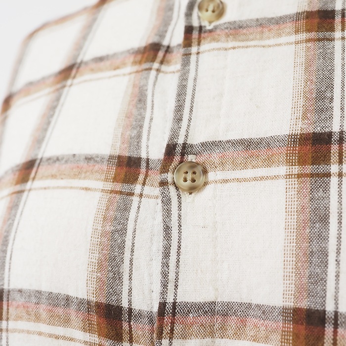 NARU(ナル) 20綿麻起毛チェック スミスシャツ 656805