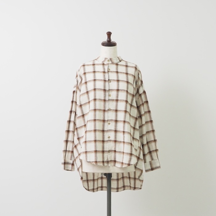 NARU(ナル) 20綿麻起毛チェック スミスシャツ 656805