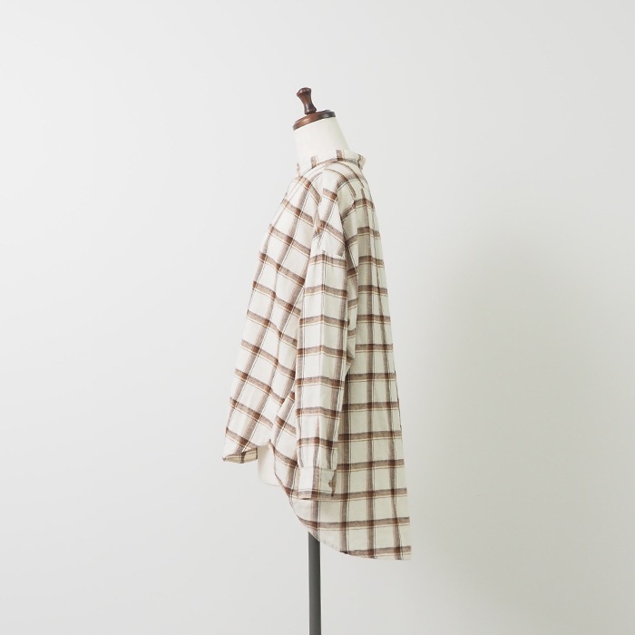 NARU(ナル) 20綿麻起毛チェック スミスシャツ 656805