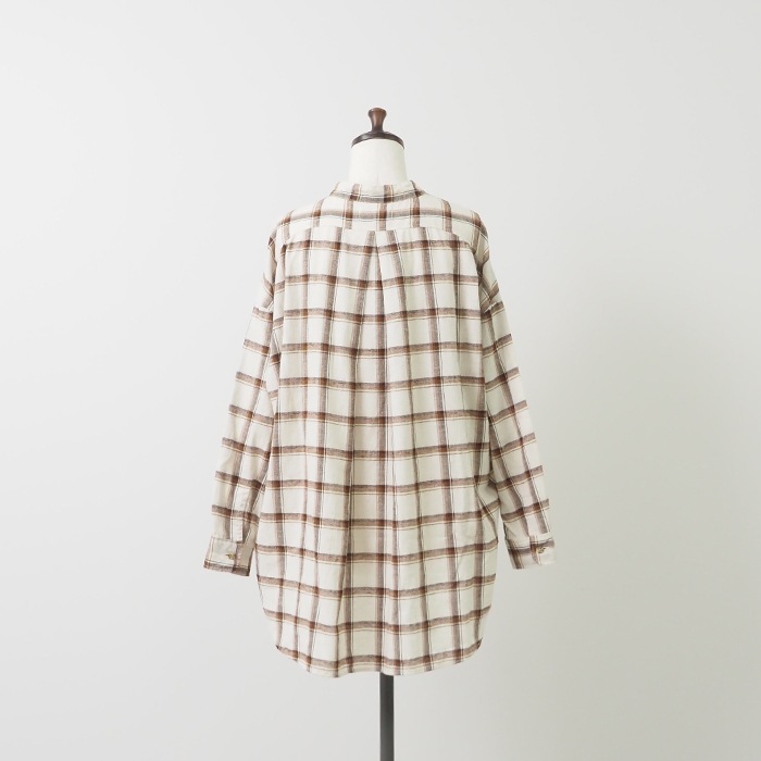 NARU(ナル) 20綿麻起毛チェック スミスシャツ 656805