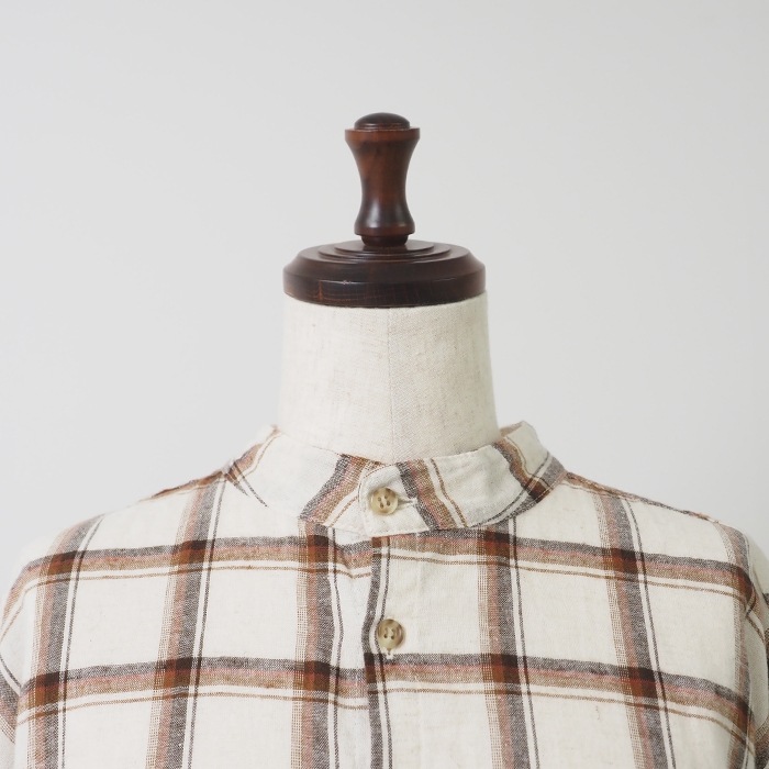 NARU(ナル) 20綿麻起毛チェック スミスシャツ 656805