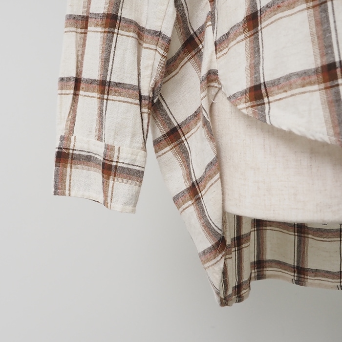 NARU(ナル) 20綿麻起毛チェック スミスシャツ 656805