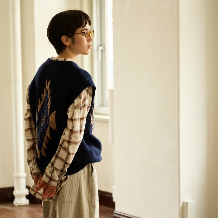 NARU(ナル) 20綿麻起毛チェック スミスシャツ 656805