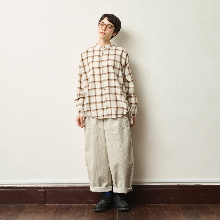 NARU(ナル) 20綿麻起毛チェック スミスシャツ 656805