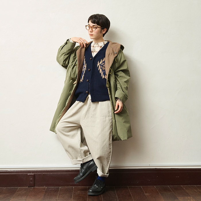 NARU(ナル) 20綿麻起毛チェック スミスシャツ 656805