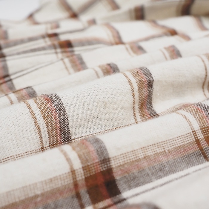 NARU(ナル) 20綿麻起毛チェック スミスシャツ 656805