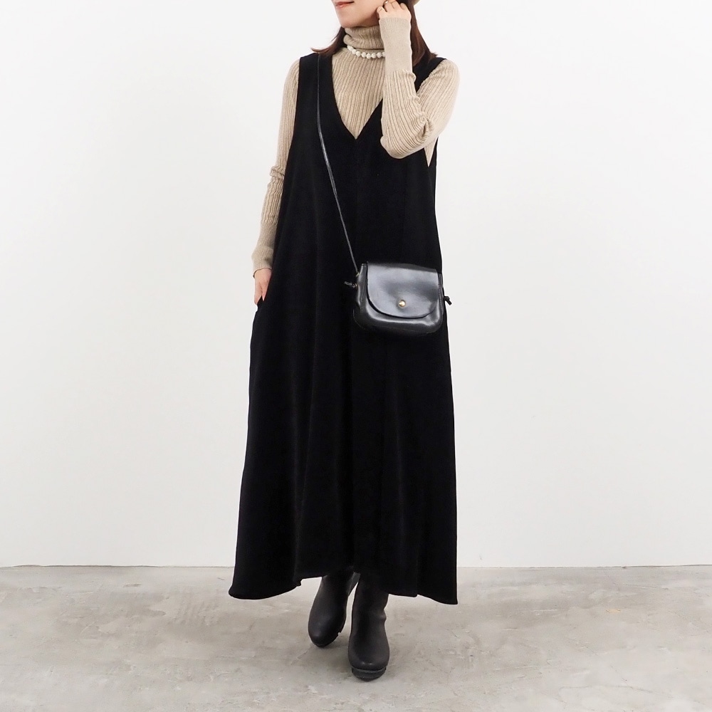 【予約】【あさこさんコラボ】NARU(ナル) コンパクトベロア ジャンパースカート 6W-ask-01