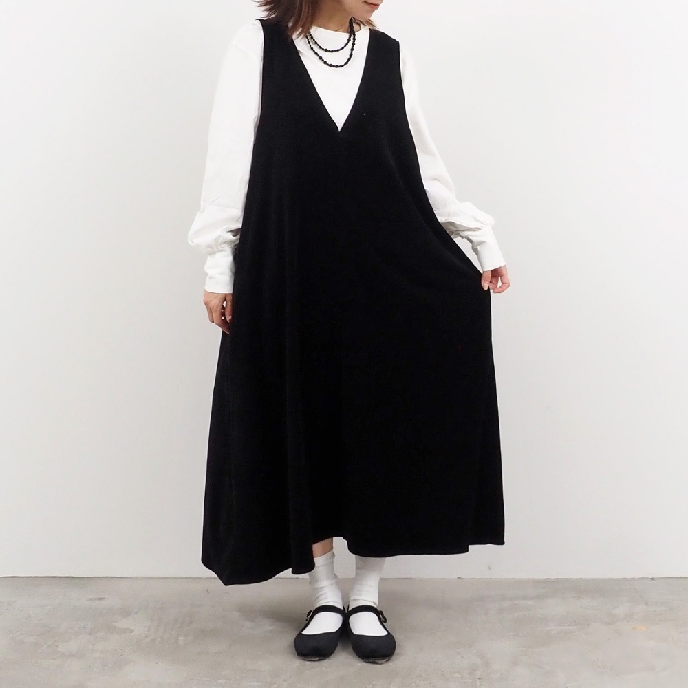 【予約】【あさこさんコラボ】NARU(ナル) コンパクトベロア ジャンパースカート 6W-ask-01