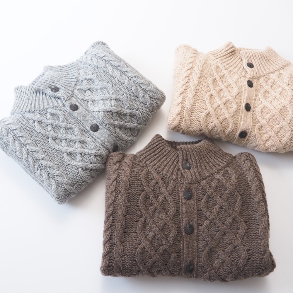 NARU(ナル) ドーゼットエアーヤーン エアリーアランニットカーデ 668400