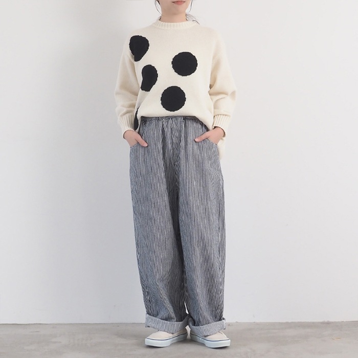 NARU(ナル) 先染めヒッコリーノッポパンツ 654810BF