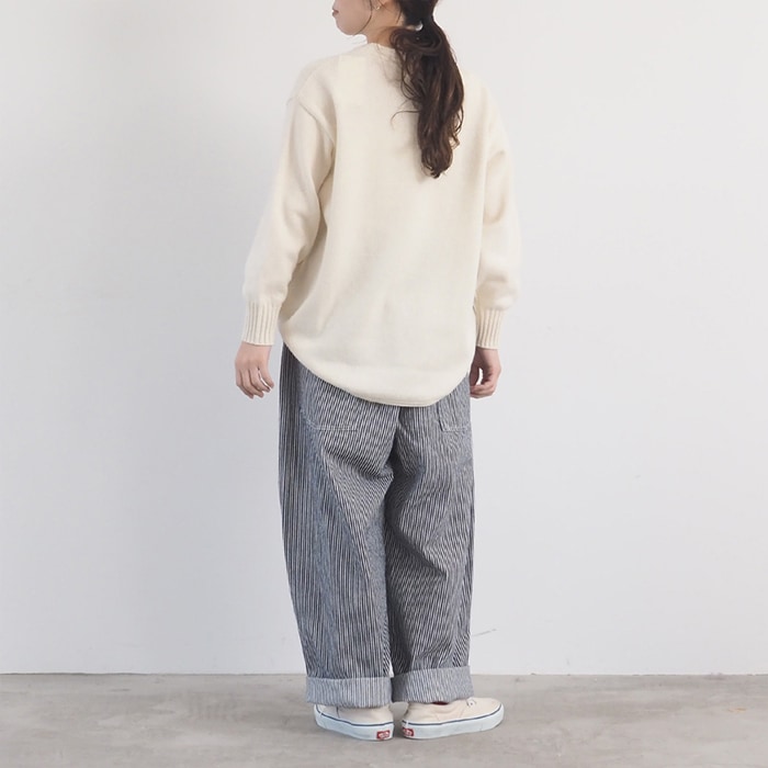 NARU(ナル) 先染めヒッコリーノッポパンツ 654810BF