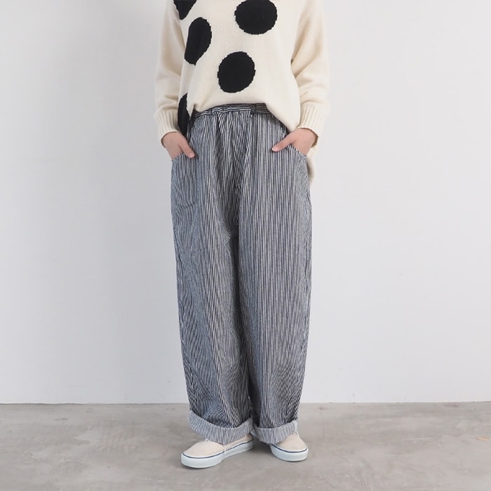 NARU(ナル) 先染めヒッコリーノッポパンツ 654810BF
