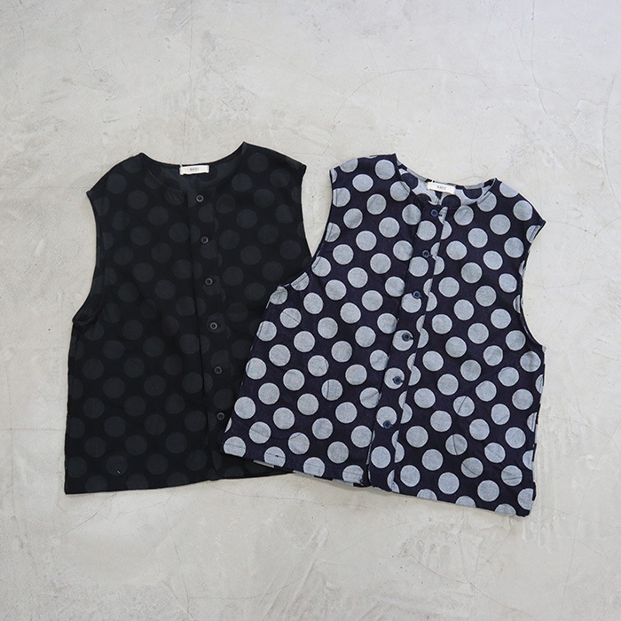 NARU(ナル) 9ozジャガードデニムドット柄ベスト 648815 | TOPS,ベスト