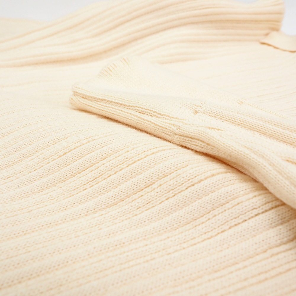 【予約】【あさこさんコラボ】NARU(ナル) ランダムリブ シャツカラーニット 6W-ask-02