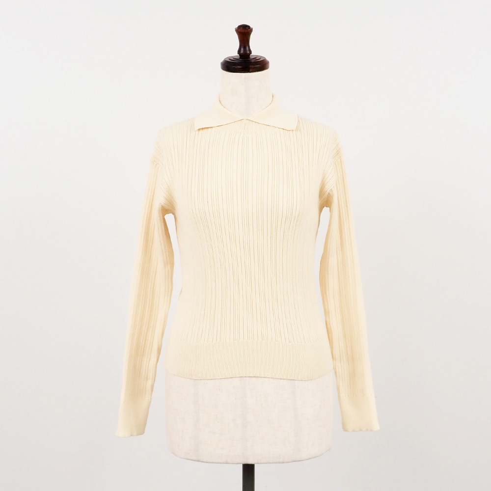 【予約】【あさこさんコラボ】NARU(ナル) ランダムリブ シャツカラーニット 6W-ask-02